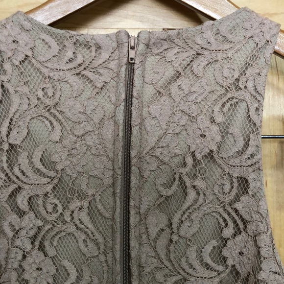 Soprano Tan Lace Dress with Mesh - Picture 5 of 7